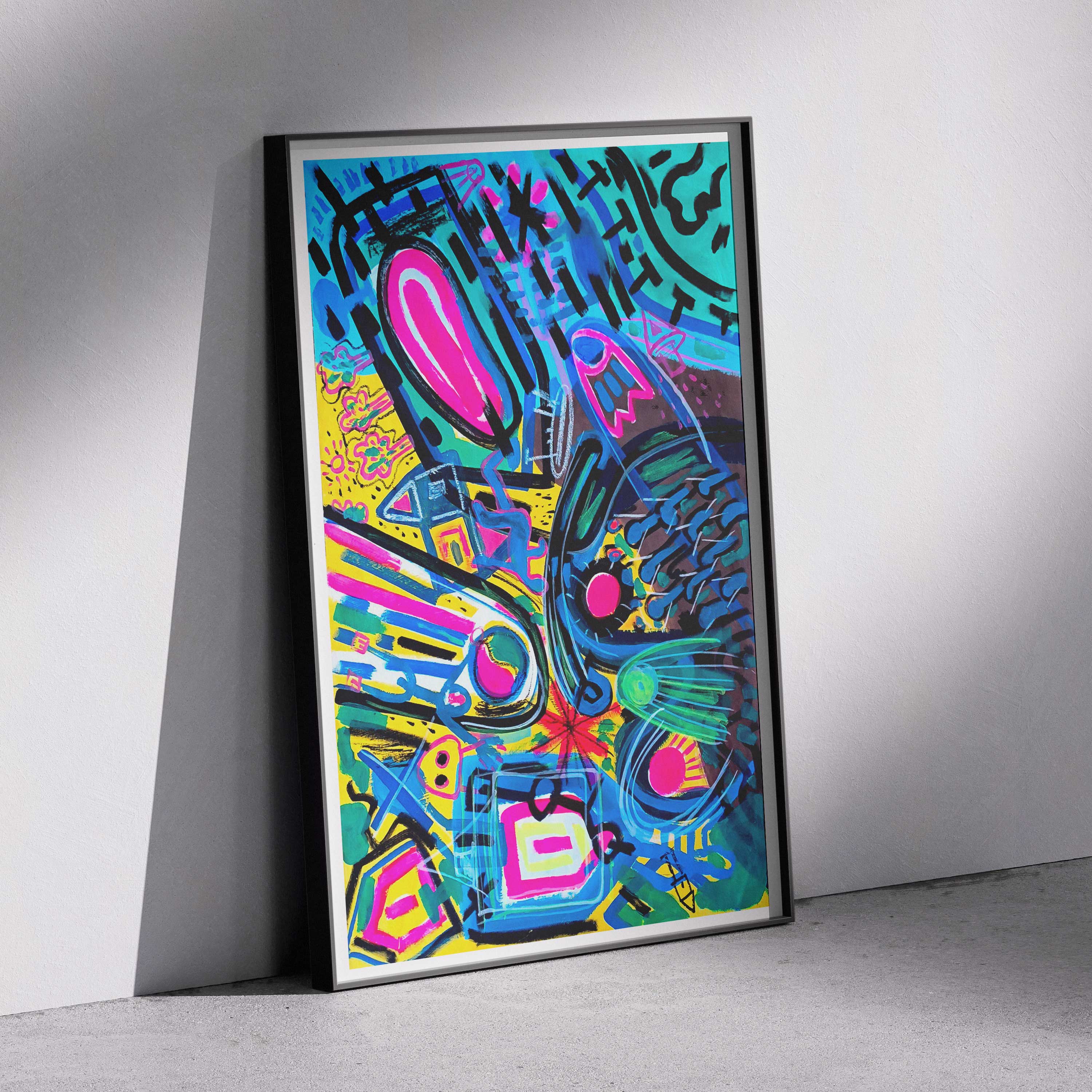 Vibral - Acrílico sobre papel de 80 gramos, formato 77 × 55 cm.