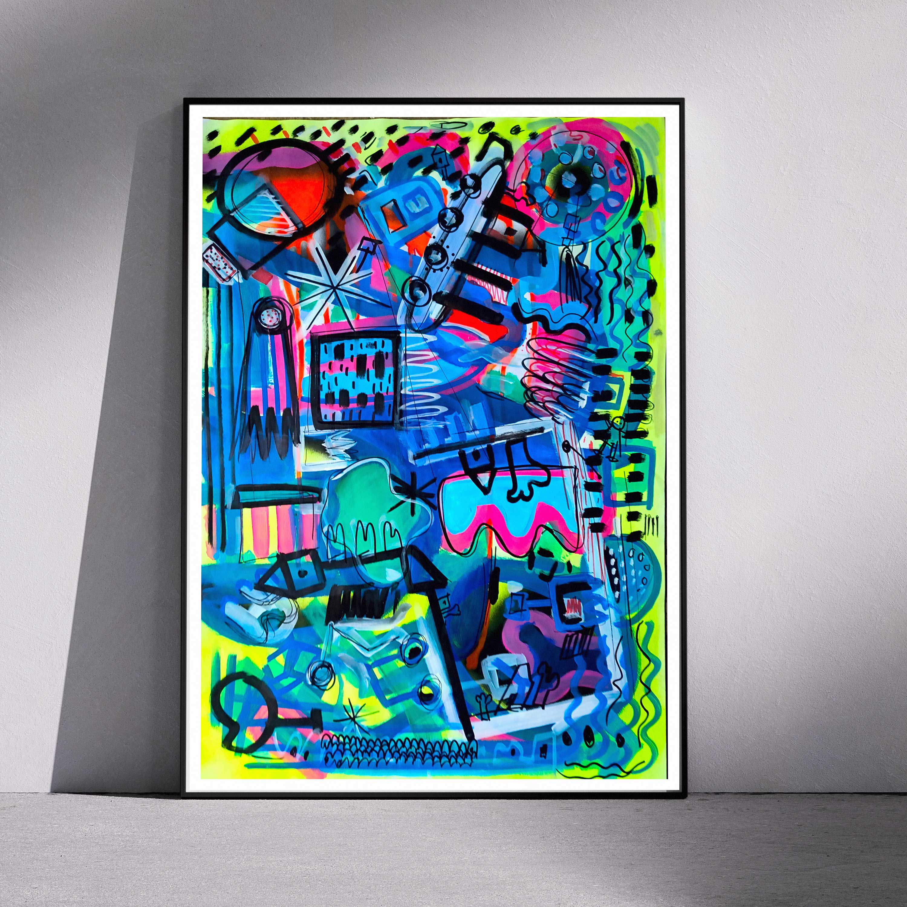 Resonancia - Acrílico sobre papel de 80 gramos, formato 77 × 55 cm.