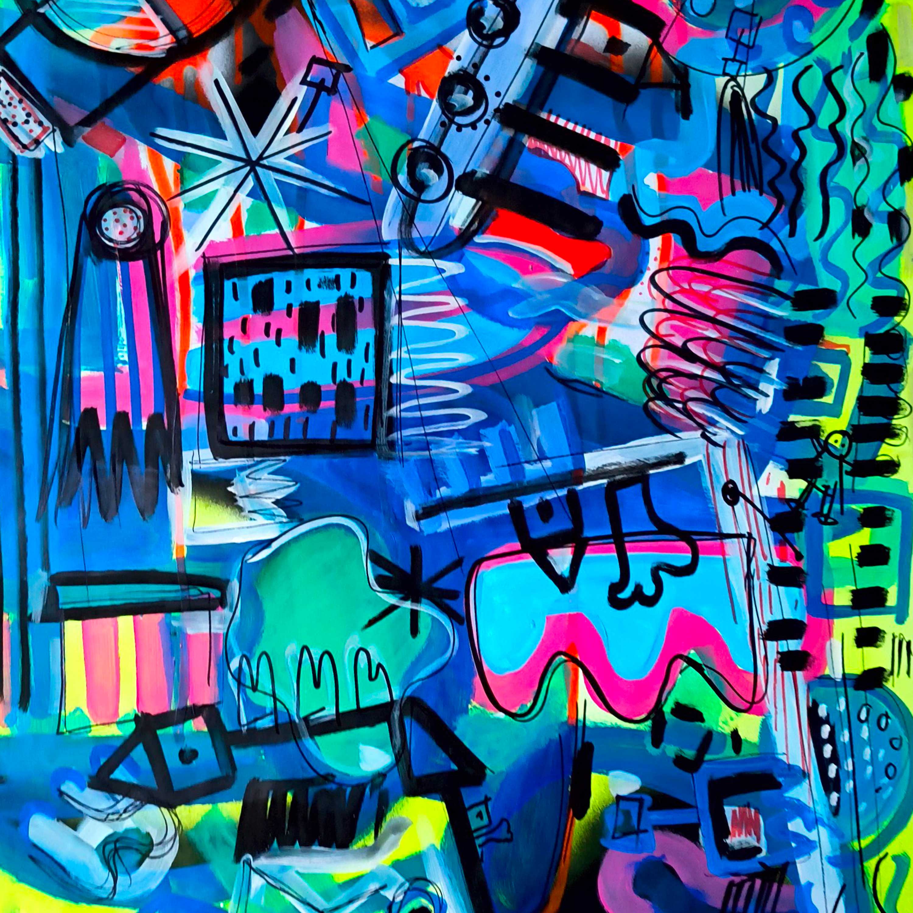 Resonancia - Acrílico sobre papel de 80 gramos, formato 77 × 55 cm.