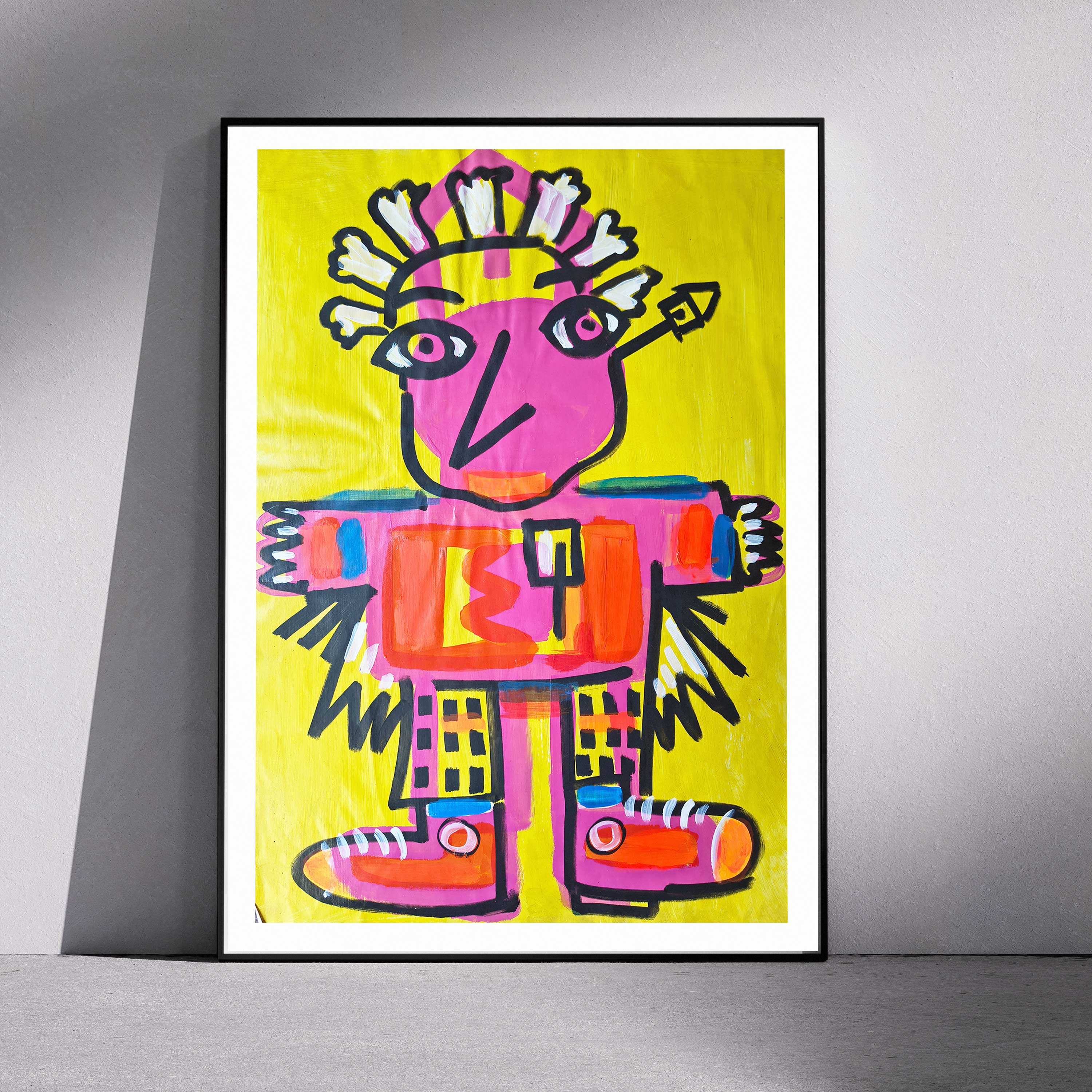 Mirada - Acrílico sobre papel de 80 gramos, formato 77 × 55 cm.