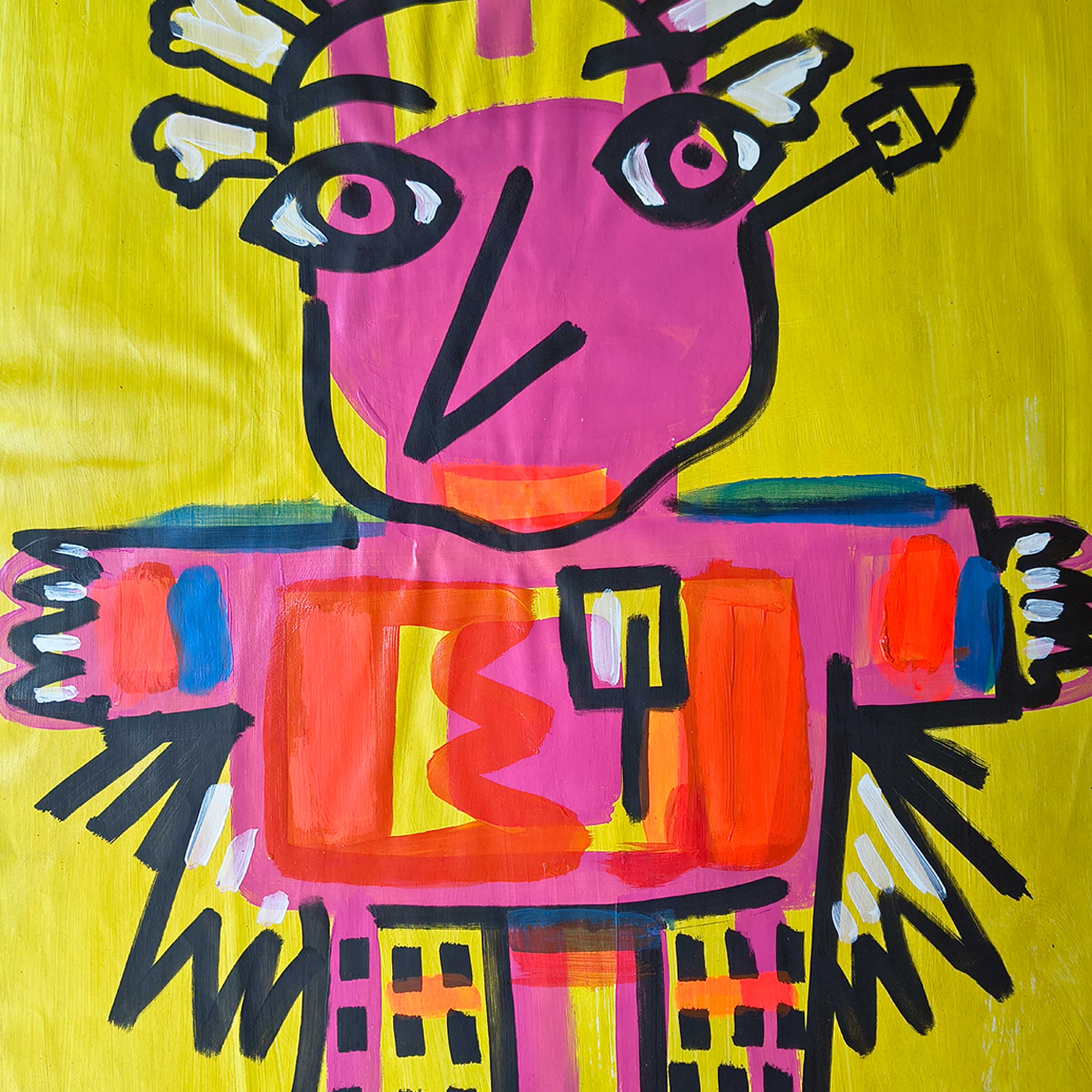 Mirada - Acrílico sobre papel de 80 gramos, formato 77 × 55 cm.