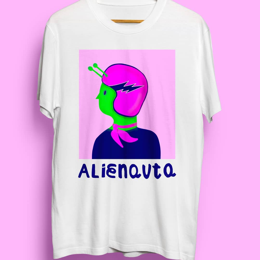 POLERA ALIENAUTA — Edición Pintada a Mano