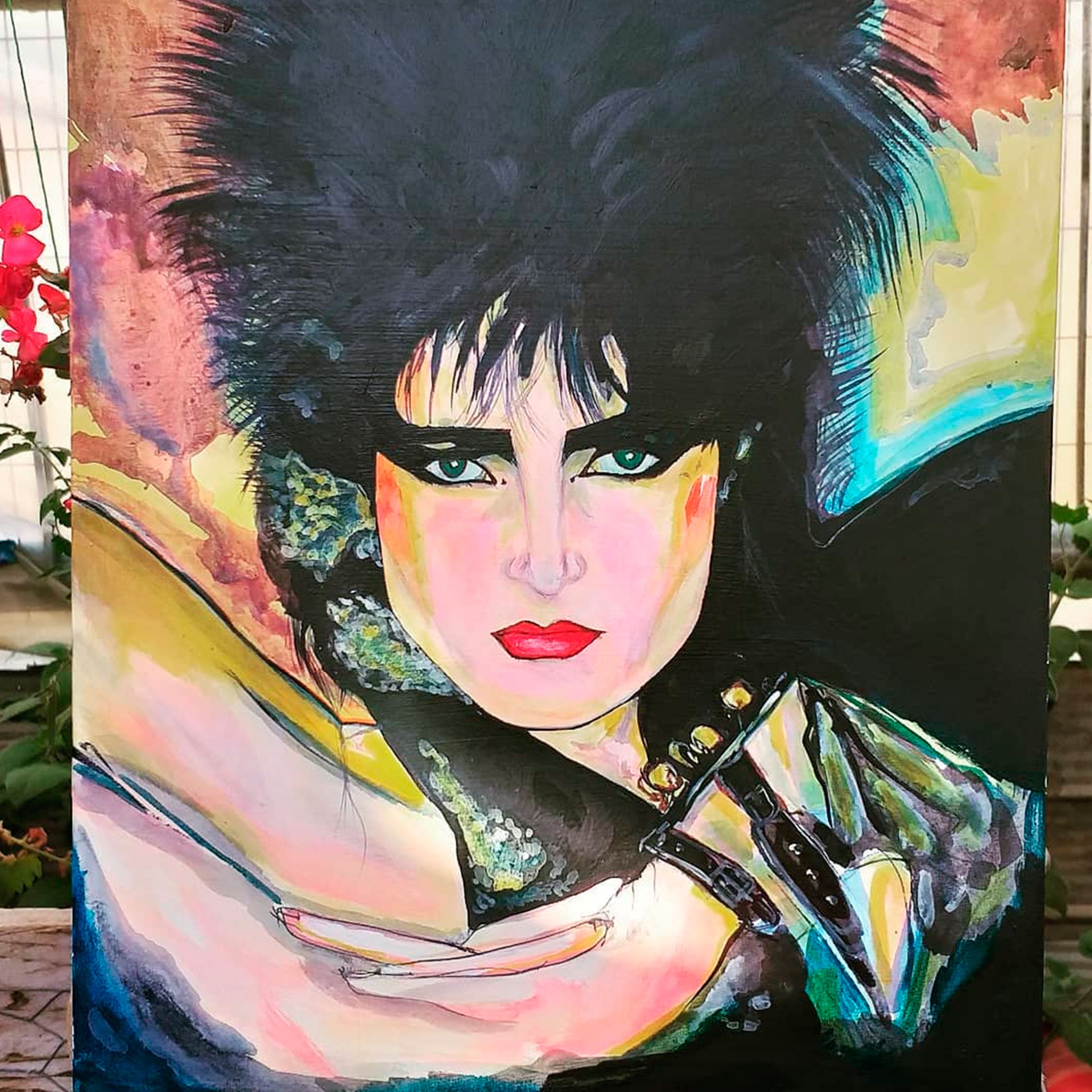 Lienzo 25 × 34 cm sobre tela. Siouxsie Sioux