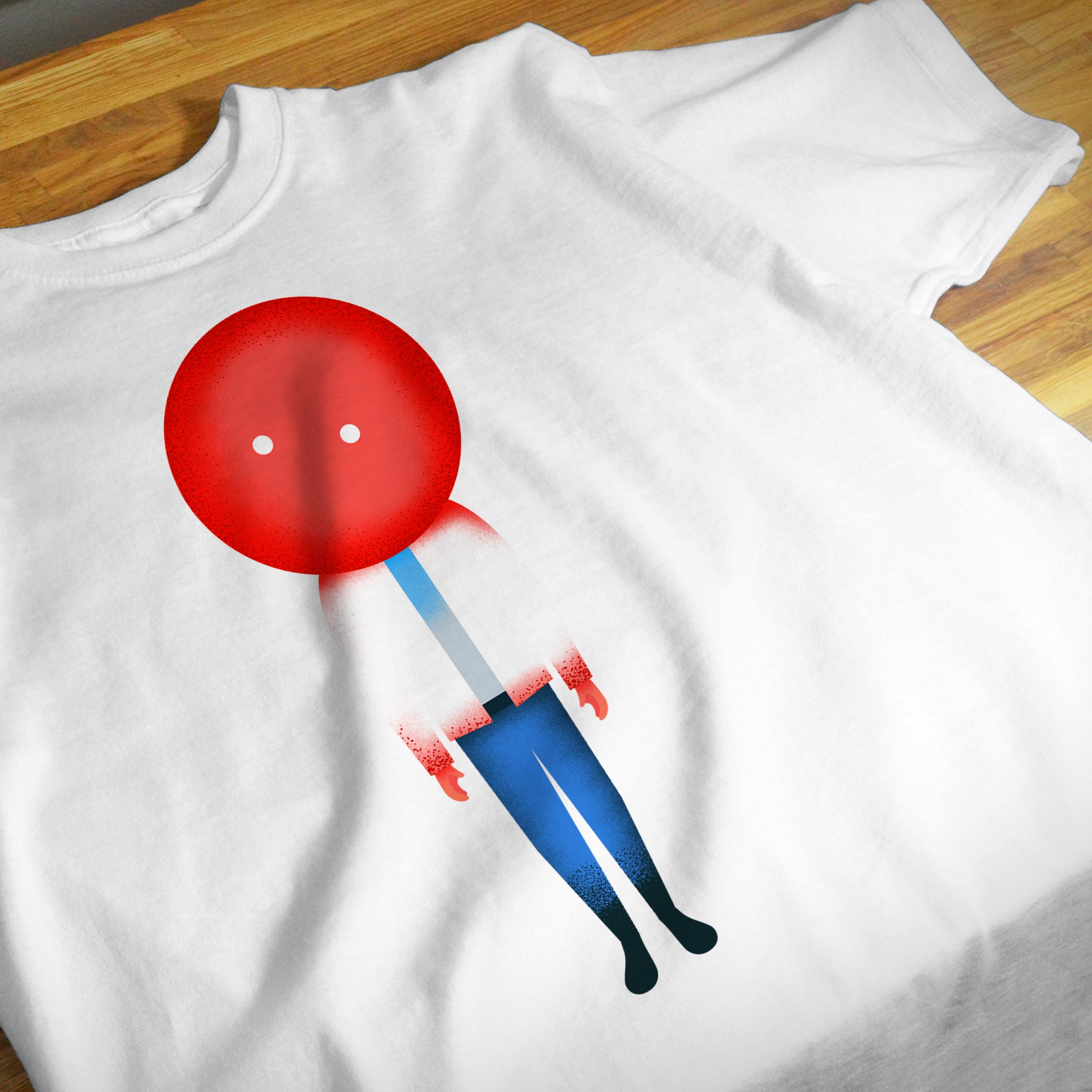 Polera Humanoide Rojo blanca