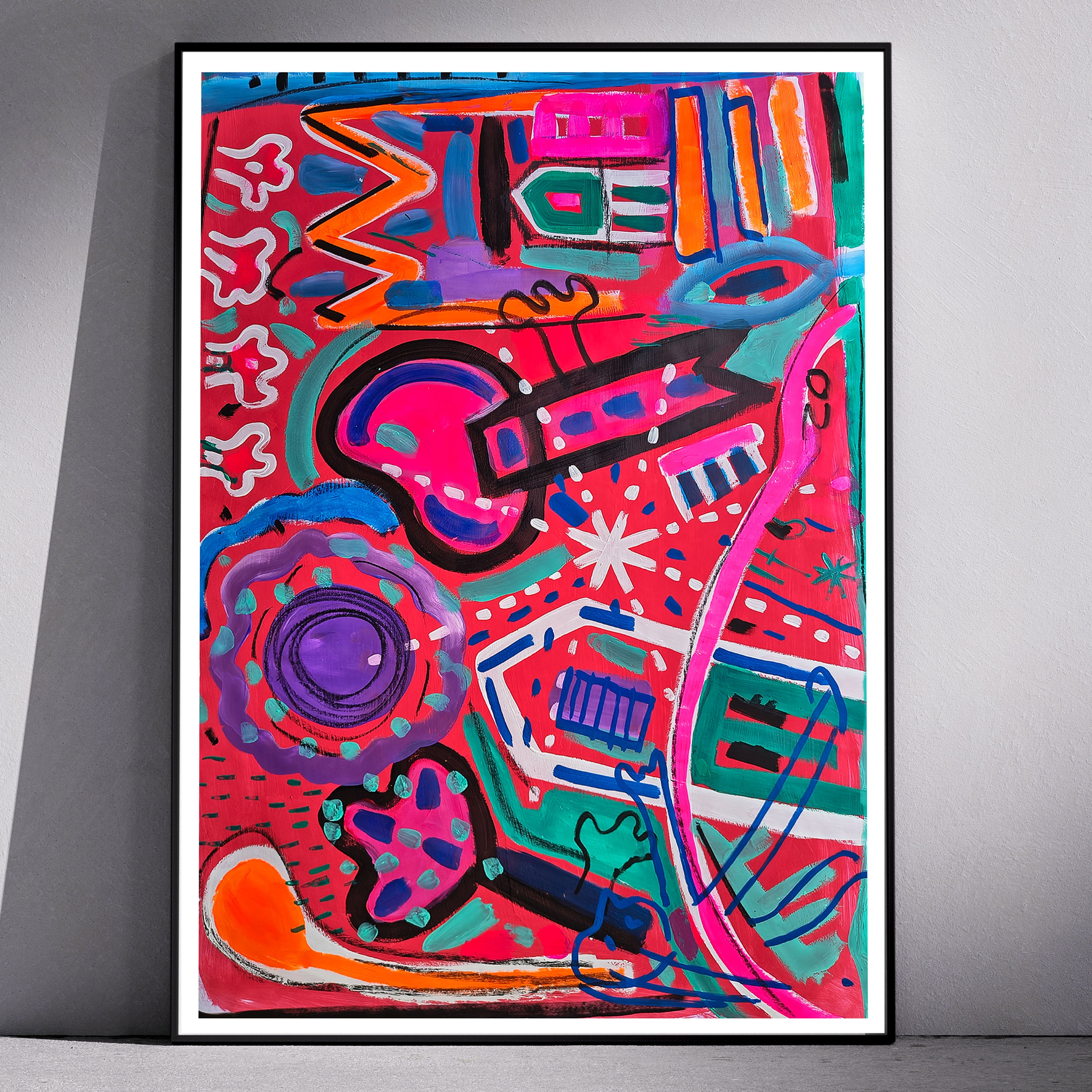 Destello - Acrílico sobre papel de 80 gramos, formato 77 × 55 cm.