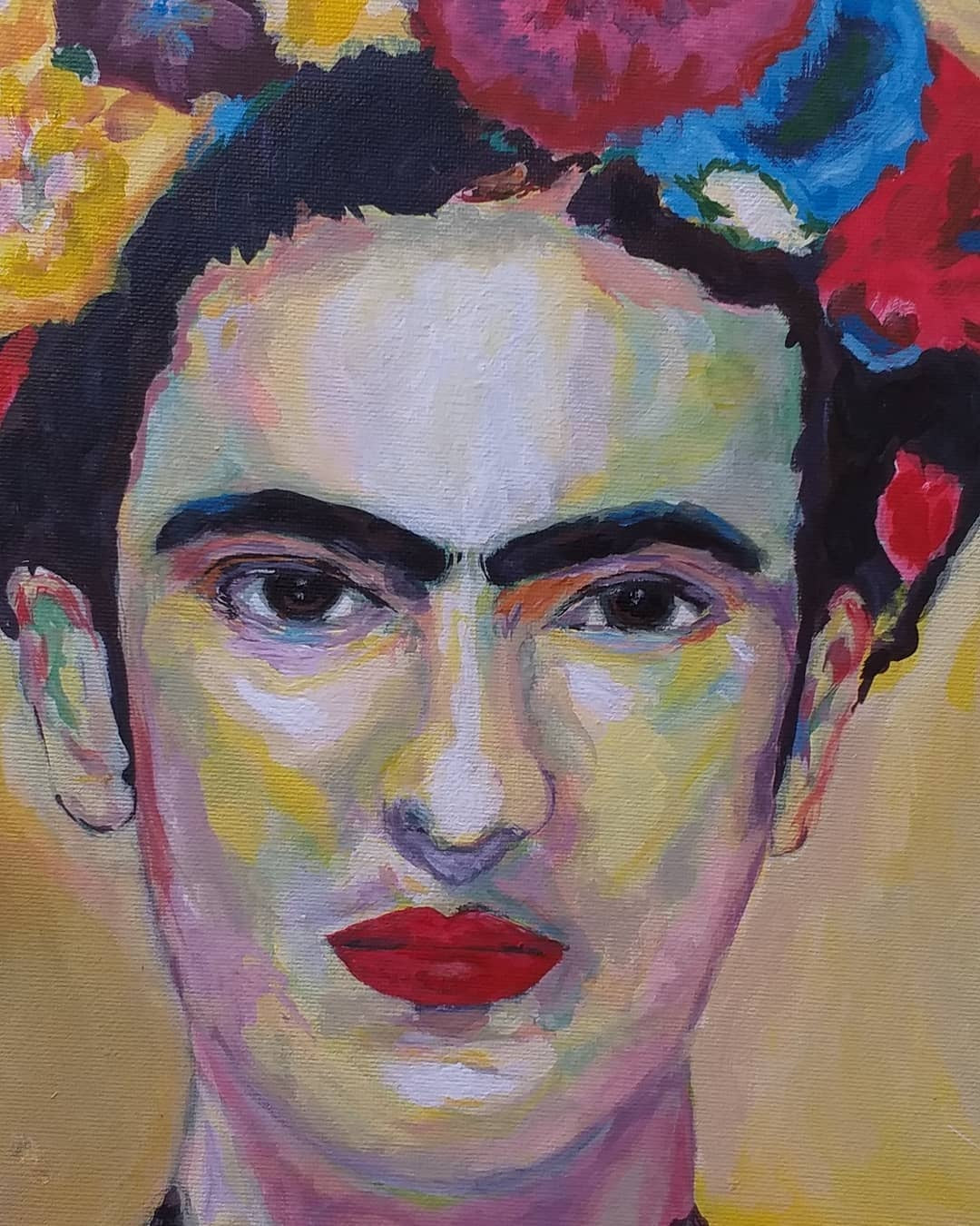Lienzo 40 × 55 cm. técnica mixta sobre tela. Frida Kahlo