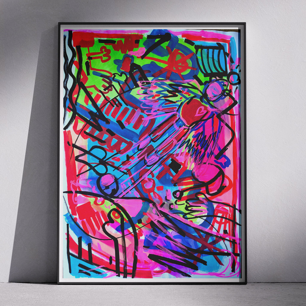 rocketman - Acrílico sobre papel de 80 gramos, formato 77 × 55 cm.