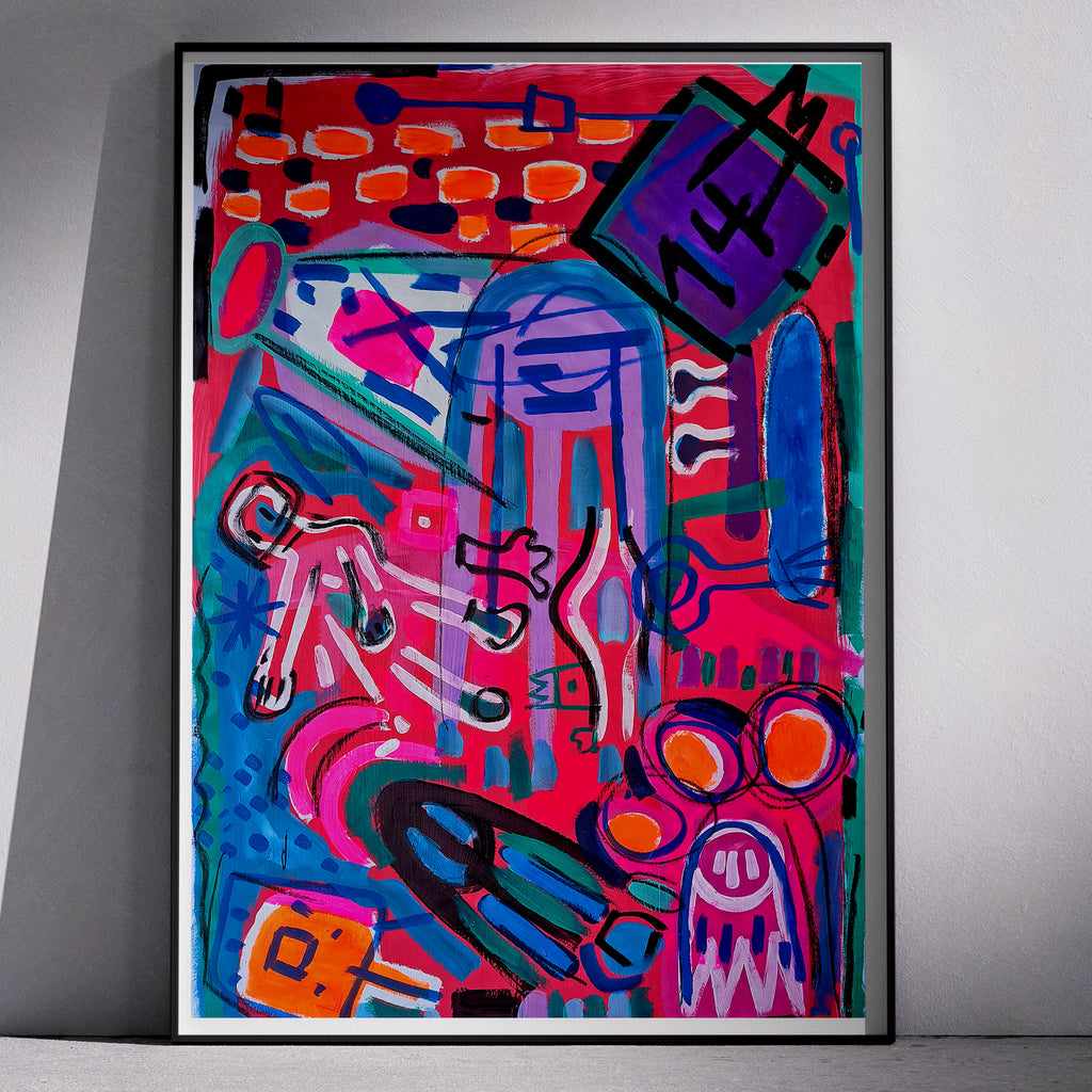 abducción - Acrílico sobre papel de 80 gramos, formato 77 × 55 cm.