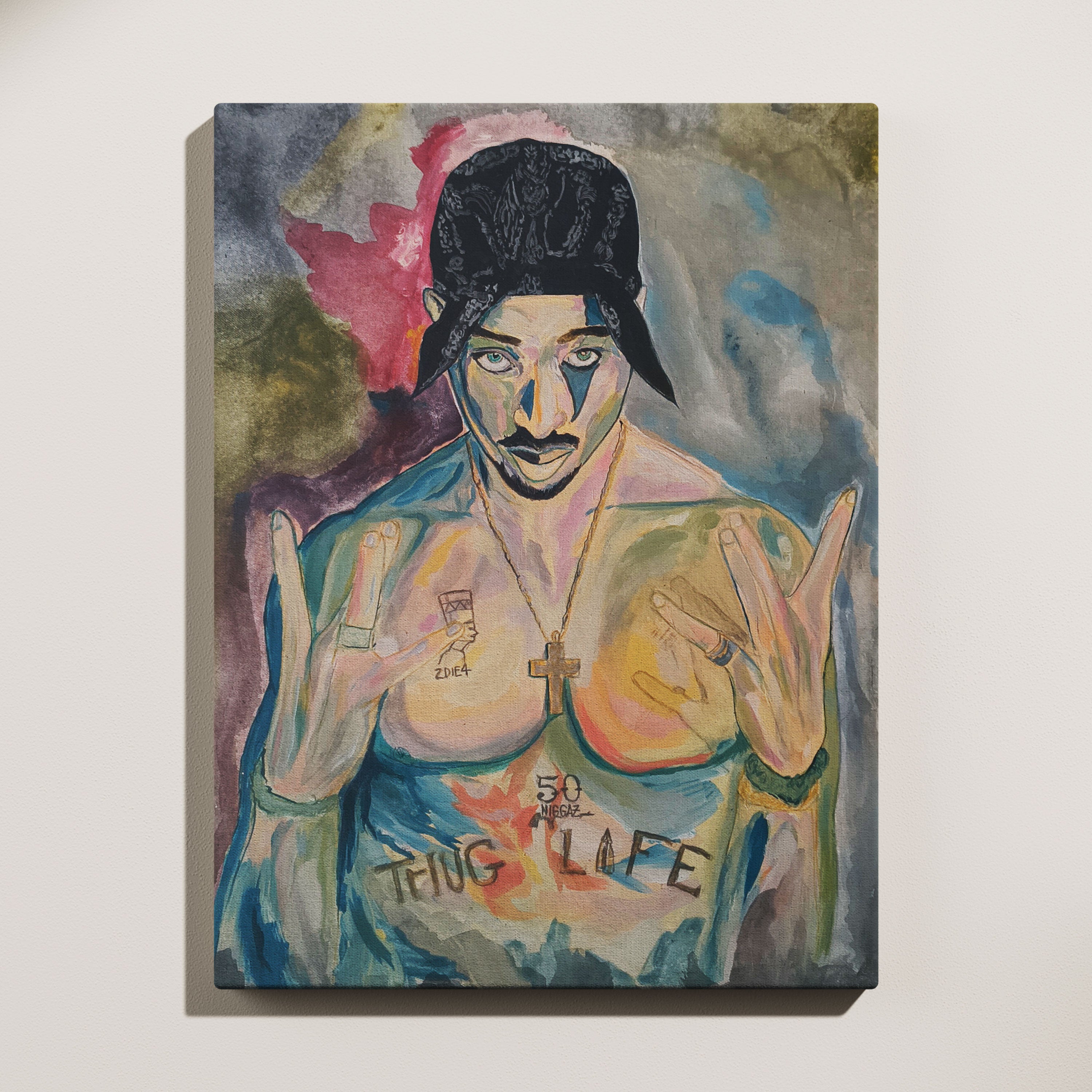 Tupac Lienzo 25 × 34 cm sobre tela.