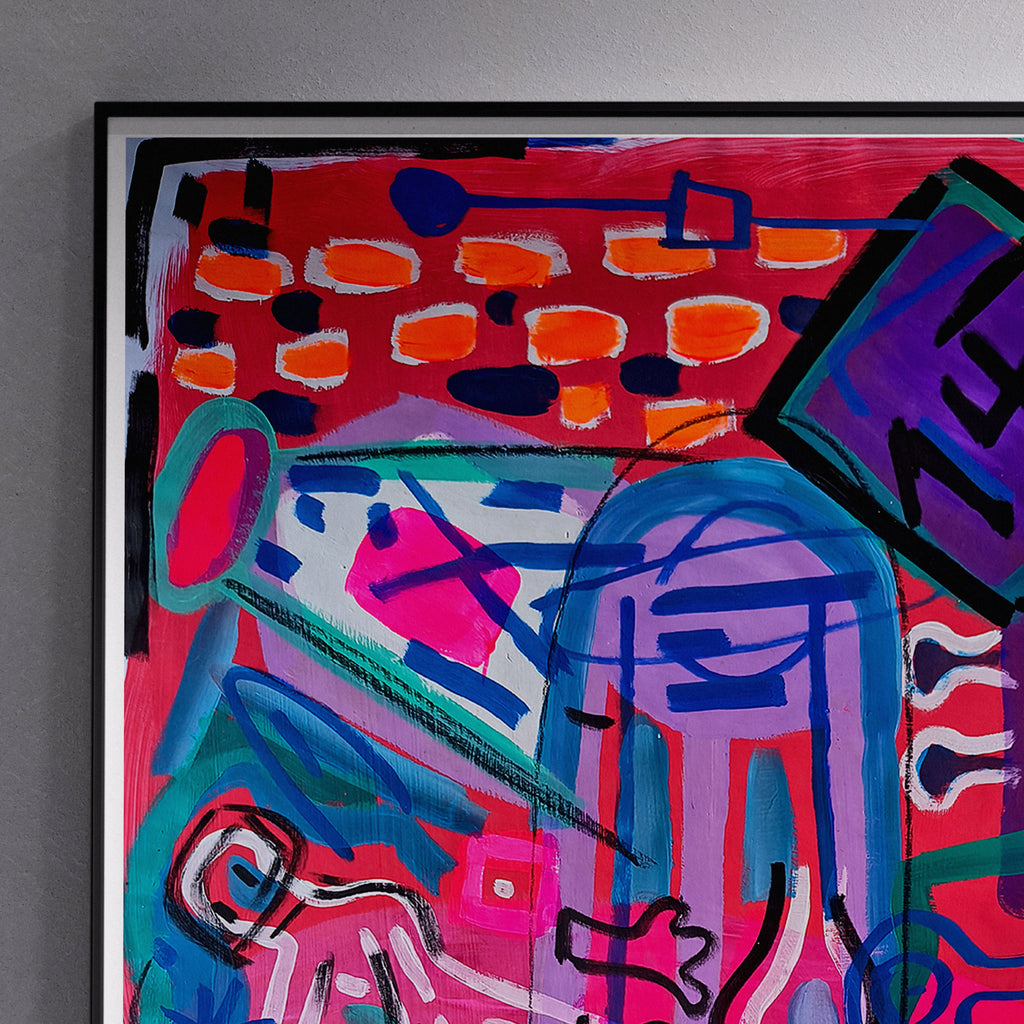 abducción - Acrílico sobre papel de 80 gramos, formato 77 × 55 cm.